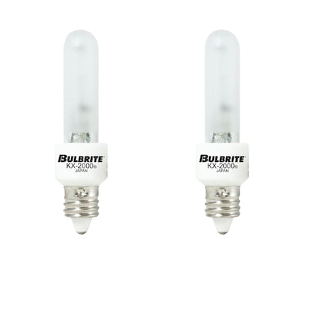 Bulbrite KX-2000 120V T3 Light Bulbs, Frost Glass, Mini-Candelabra E11 Screw Base, 60W, 2700K, 2PK 861350